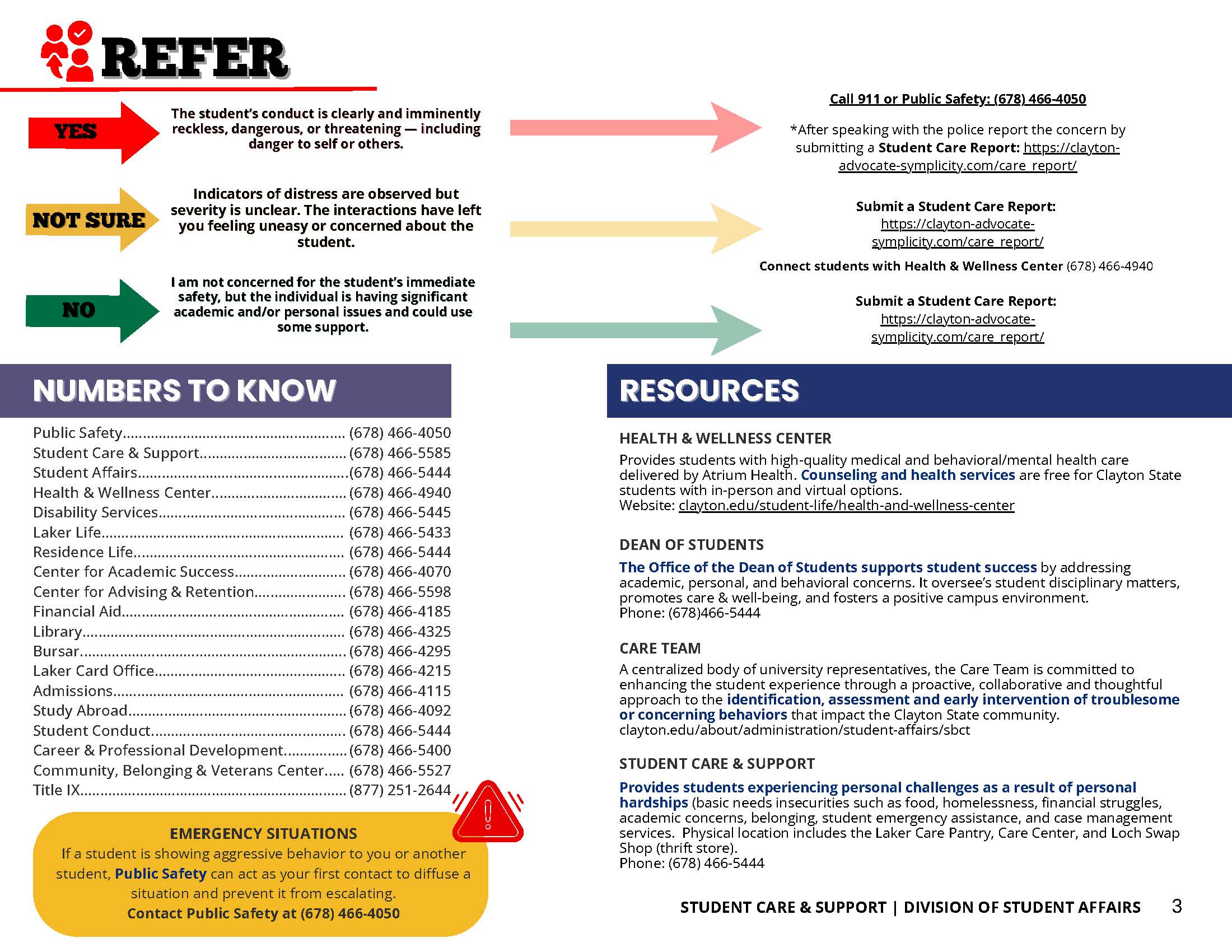 ReferTab for Red Folder Inititative, includes several images of students as well as the Clayton State logo. Information below. 