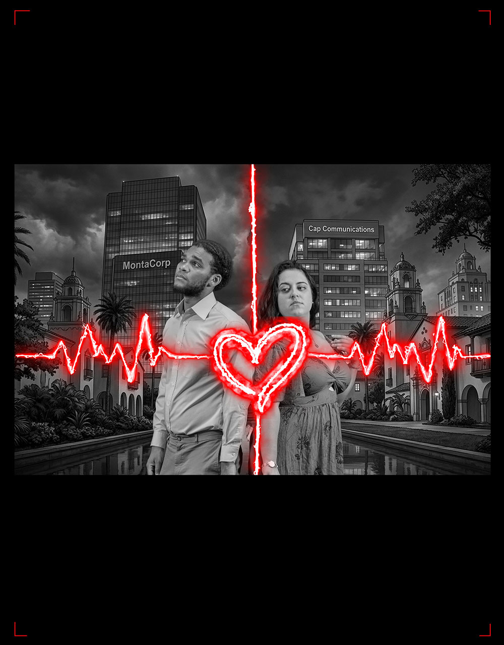 picture of two people torn by a heart pulse