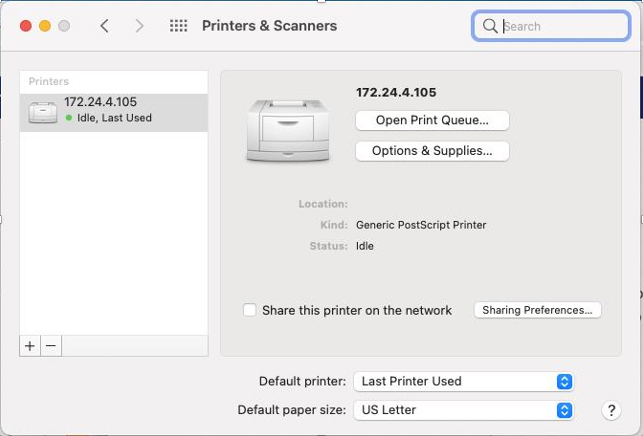 Printers and Scanners Mac