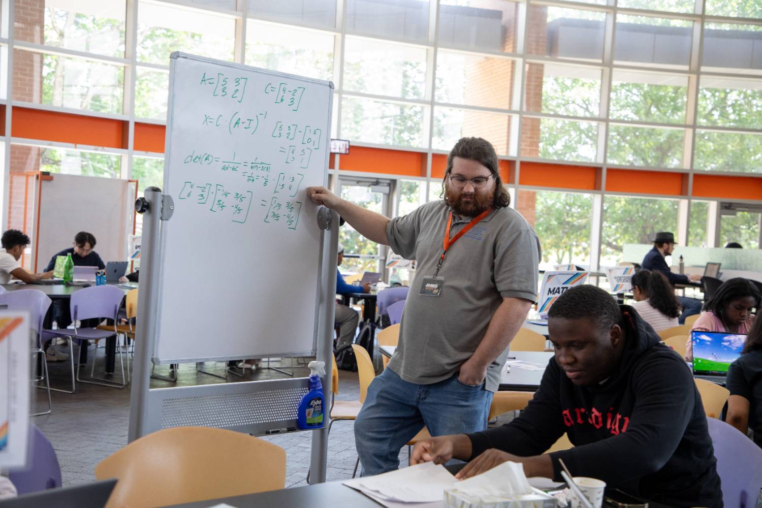 Math tutor James works with a student