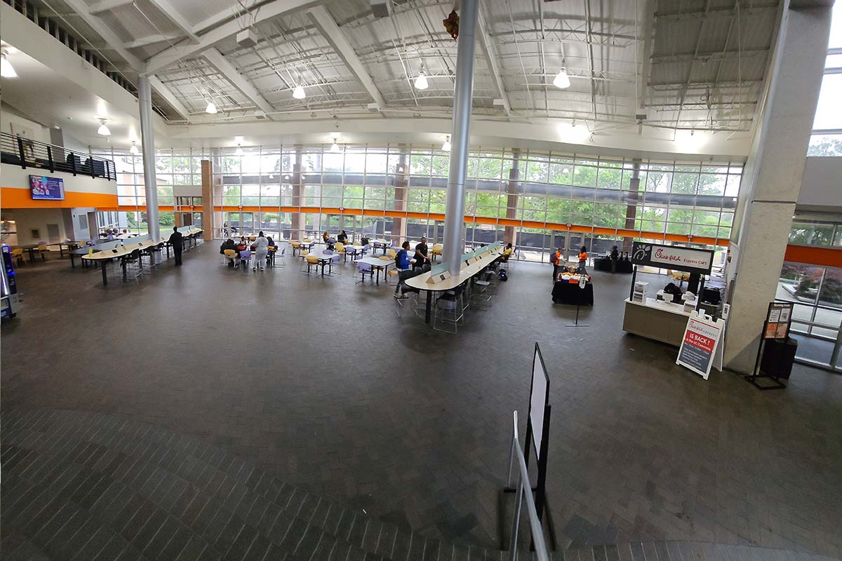 UC Commons looking from the stairs
