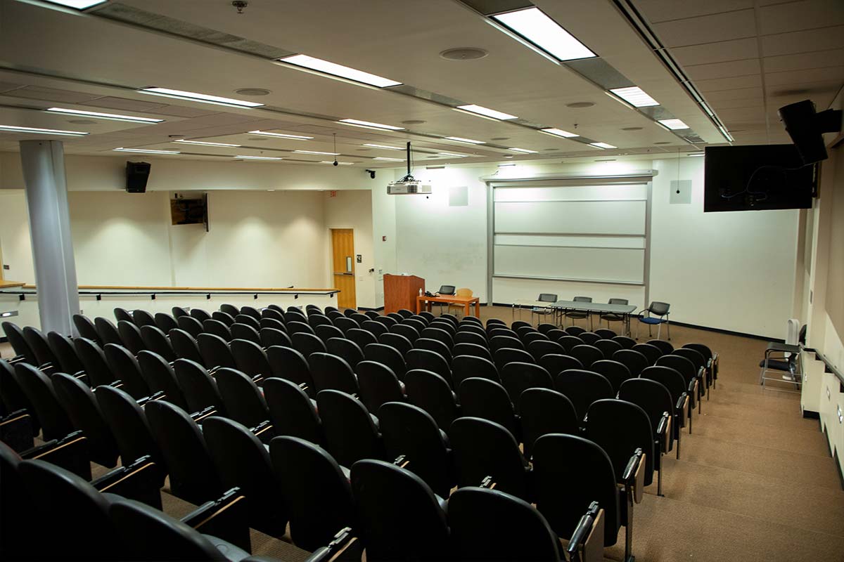 UC Lecture Hall 272 looking at the stage