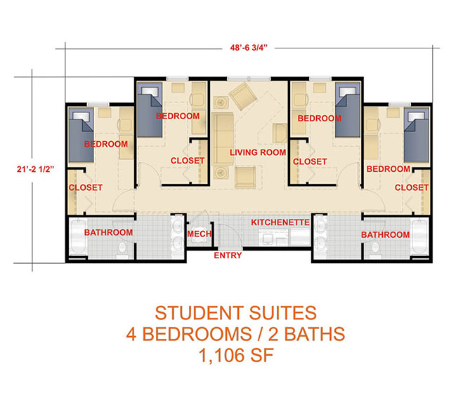 Student Suite Room Plan
