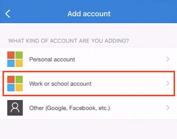 work or school account