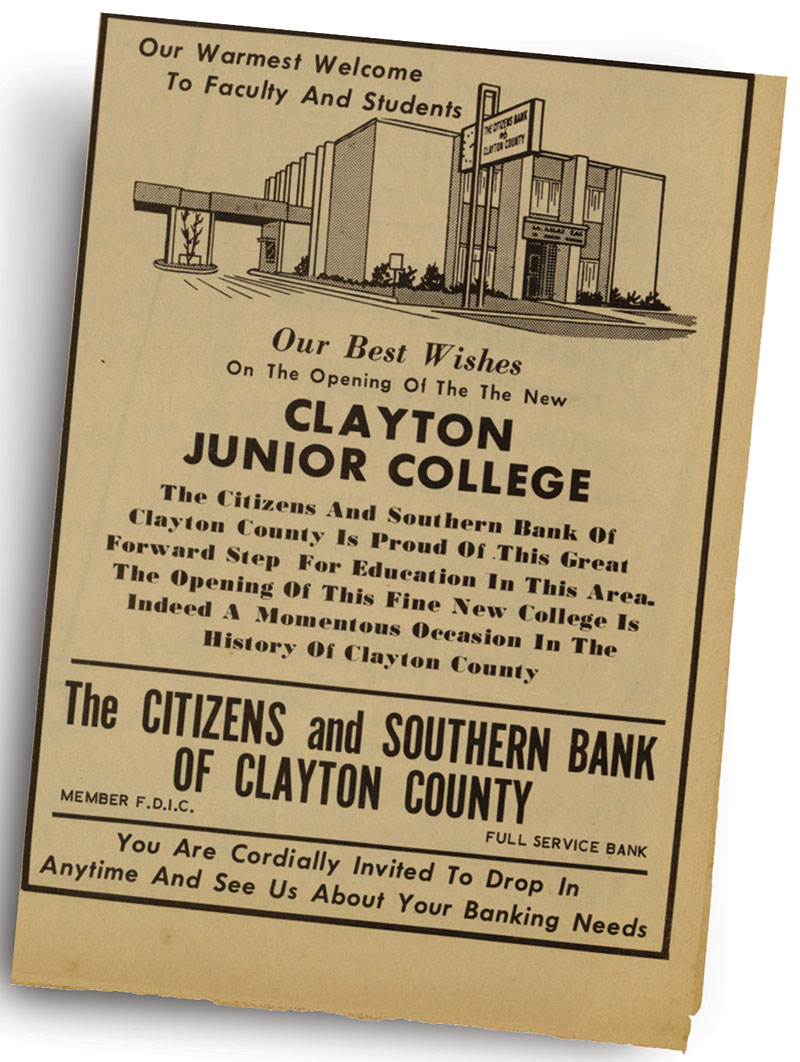 Newspaper clipping best wishes from Citizens and Southern Bank