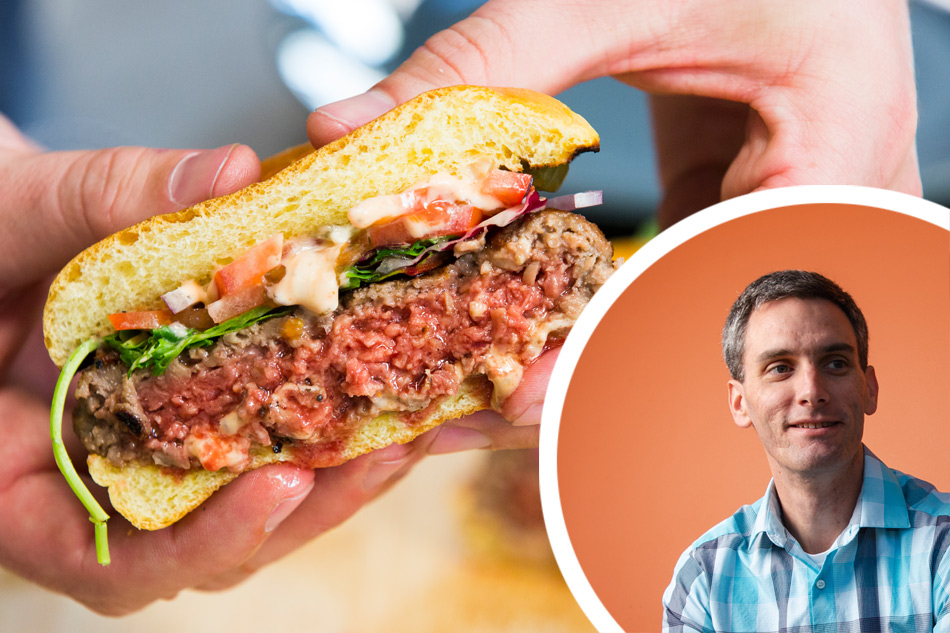 Richard Singiser with the Impossible Burger