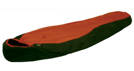 image of a large sleeping bag with an orange interior