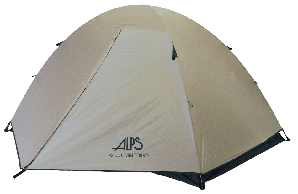 image of a tan-colored tent with a hexagonal base