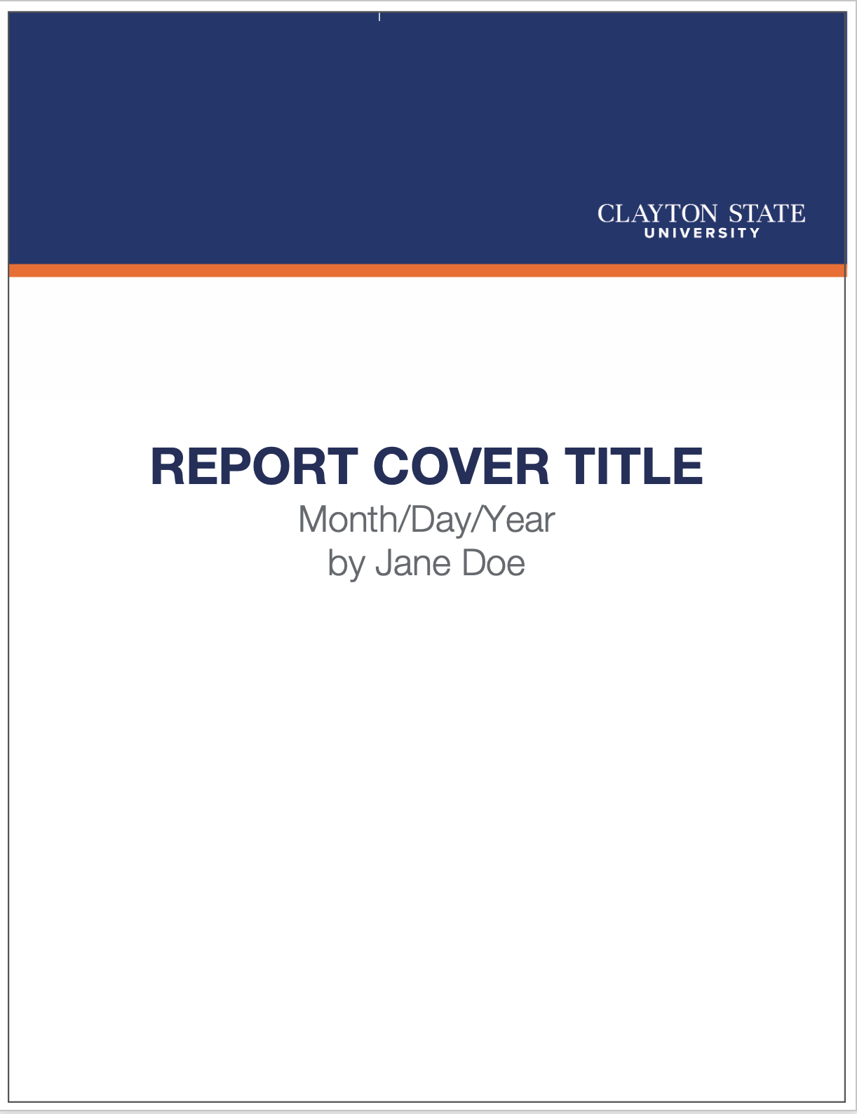 Report Cover Example 1