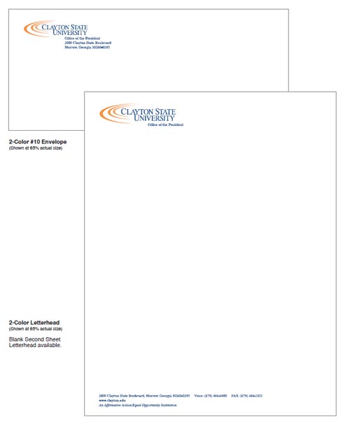 Clayton State University Two Color Stationery
