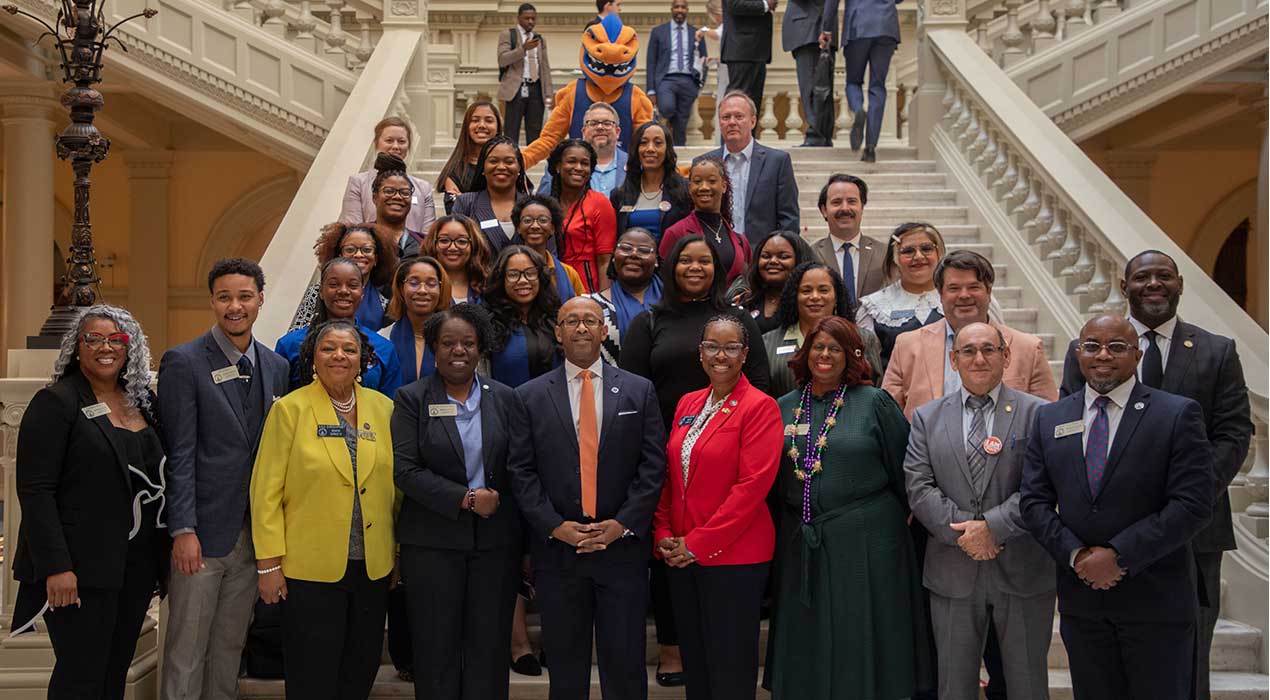 group of clayton state members at the georgia capitol