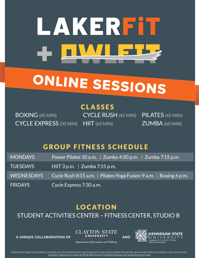 Fitness Center Group Exercise - Clayton State University